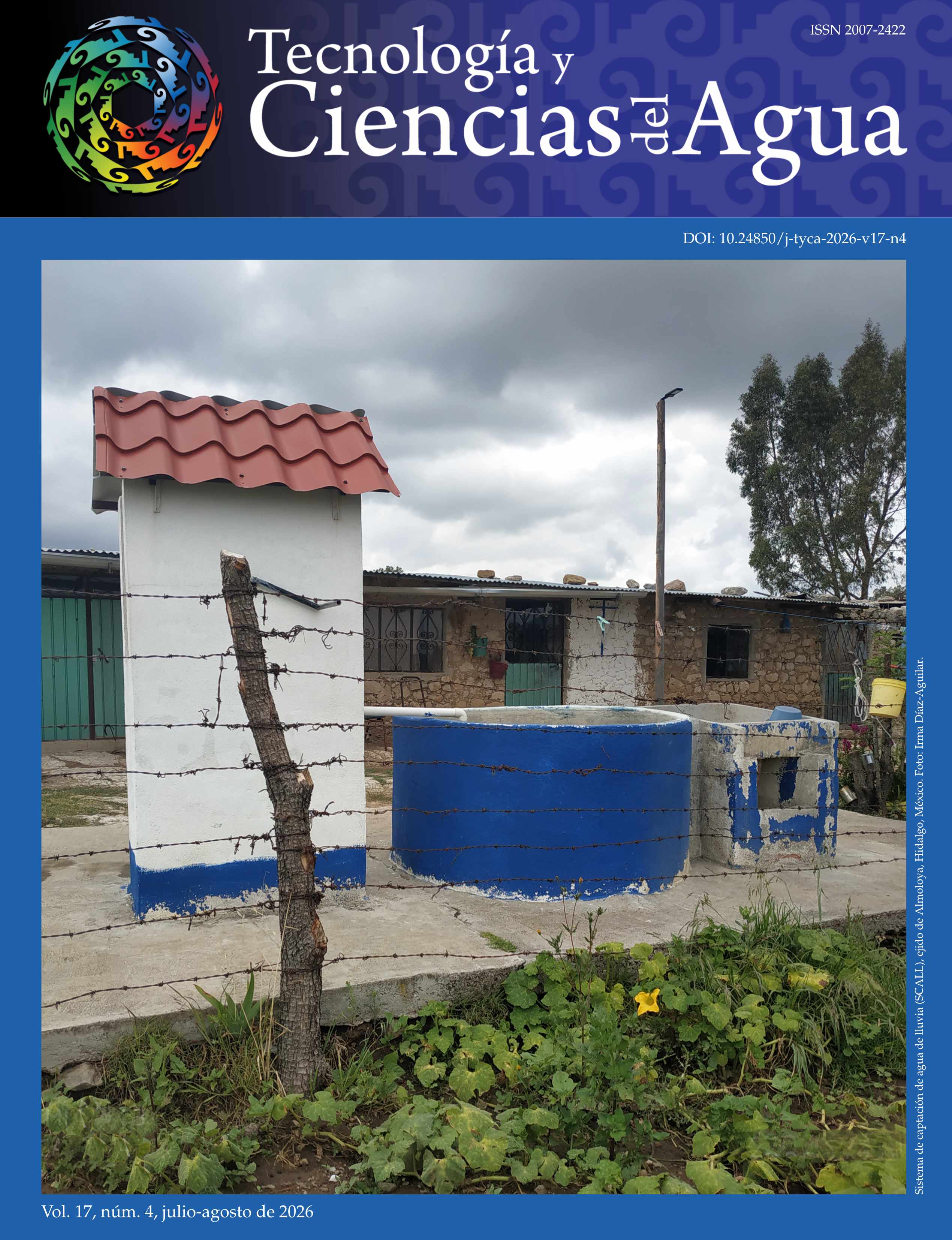Portada de la revista científica "Tecnología y ciencias del agua", Volumen 17, Número 4, correspondiente al periodo julio-agosto de 2026